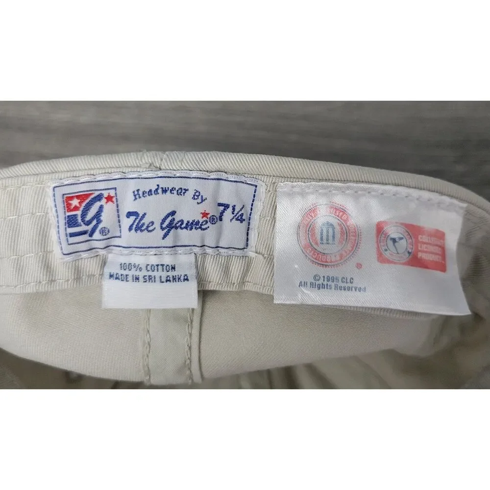 VTG 1995 Headwear By The Game Mens Duke Basketball Fitted Cap Hat Cream 7 1/4